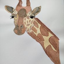 Mi querida Jirafa . Un proyecto de Ilustración tradicional y Pintura a la acuarela de Mónica María Acosta Pulgarin - 09.07.2024