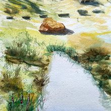 Mein Abschlussprojekt für den Kurs: Natürliche Aquarelllandschaften. Fine Arts, Painting, and Watercolor Painting project by Heidrun Kretschmer - 07.09.2024