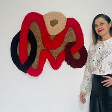 Meu projeto do curso: Corte artístico de lã para tapeçarias. Embroider, Decoration, Fiber Arts, DIY, Punch Needle, and Textile Design project by danisapac - 07.09.2024