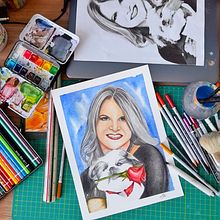 Mi proyecto de curso retrato artístico en acuarela . Pintura em aquarela projeto de Angelica Angulo Castellar - 09.07.2024