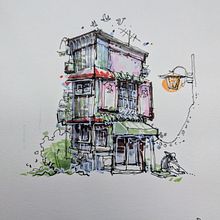 My project for course: Expressive Architectural Sketching with Colored Markers. Sketching, Drawing, Architectural Illustration, Sketchbook & Ink Illustration project by Julio Brenes - 07.09.2024