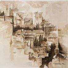 Alhambra. Watercolor Painting project by Toribio Alonso Portal - 07.10.2024