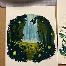 Meu projeto do curso: Pintura de paisagens atmosféricas com guache. Traditional illustration, Painting, and Gouache Painting project by Marcela Gomes - 07.10.2024