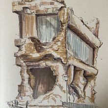 Apartment in  ruins Paris. Sketchbook, Sketching, Architecture, Design, Drawing, and Artistic Drawing project by Patryk Mlodzianowski - 07.12.2024