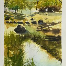 My project for course: Natural Landscapes in Watercolor. Fine Arts, Painting, and Watercolor Painting project by Cristina Adorisio - 07.12.2024