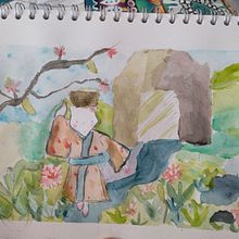 Mi proyecto del curso: Ilustración en acuarela con influencia japonesa. Traditional illustration, Drawing, and Watercolor Painting project by manuela_paz - 07.14.2024