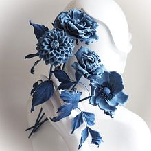 Denim Flowers for a Wedding. Textile D, eing, Textile Design, Floral, and Plant Design project by Svetlana Faulkner - 07.15.2024