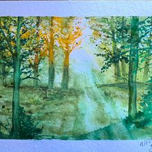 Mein Abschlussprojekt für den Kurs: Verträumte Aquarell-Landschaften: Halte Licht fest. Un projet de Peinture , et Aquarelle de Silke Schmitt - 14.07.2024