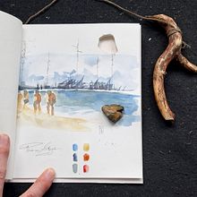 Mój projekt z kursu: Dziennik podróży wykonany technikami mieszanymi. Painting, Sketching, Pencil Drawing, Watercolor Painting, and Sketchbook project by Joanna Zakrzewska - 07.18.2024