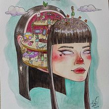 My project for course: Surreal Illustration with Watercolor and Ink. Traditional illustration, Fine Arts, Painting, Drawing, and Watercolor Painting project by Angelica Sanchez - 07.18.2024