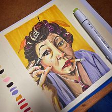 Mi proyecto del curso: Retrato creativo con rotuladores . Un progetto di Disegno di ritratti di Maria - 19.07.2024