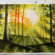 My project for course: Dreamy Watercolor Landscapes: Paint with Light. Painting, and Watercolor Painting project by Kristy Franco - 07.20.2024