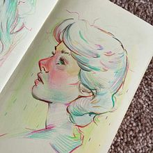 My project for course: Vibrant Portrait Drawing with Colored Pencils. Drawing, Portrait Drawing, Sketchbook, and Colored Pencil Drawing project by re2719658 - 07.21.2024