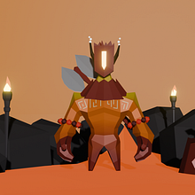 Mi proyecto: Guardian del elemento fuego. 3D, 3D Modeling, Video Games, 3D Character Design, and Game Design project by Arian Benjamin Laureano Roselo - 07.11.2024