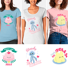 Meu projeto do curso: Camisetas ilustradas: crie sua coleção. Projekt z dziedziny Trad, c, jna ilustracja, Projektowanie graficzne, T, pografia,  R, sunek, Projektowanie mod, Ilustracja c i frowa użytkownika Marcella Garcia - 18.07.2024
