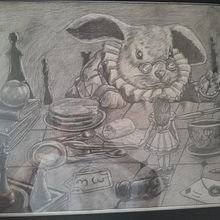 alice no pais das maravilhas. Ilustração tradicional, Artes plásticas, Desenho realista, e Desenho de retrato projeto de Breno De jesus - 17.10.2023