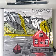 Mon projet du cours : Journal intime illustré : pratiquez au quotidien la pleine conscience. Fine Arts, Sketching, Creativit, Drawing, and Sketchbook project by marine_crecerelle - 07.24.2024