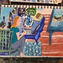 My project for course: Exploratory Sketchbook: Find Your Drawing Style. Ilustração tradicional, Esboçado, Criatividade, Desenho, Pintura em aquarela, Sketchbook, e Pintura guache projeto de lbbykowski - 25.07.2024