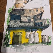 Mi proyecto del curso: Dibujo arquitectónico expresivo con marcadores de colores. Projekt z dziedziny Sketching,  R, sunek,  R, sunek architektoniczn, Sketchbook,  R i sunek atramentem użytkownika Kathrin - 26.07.2024