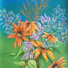 Mon projet du cours : Illustration botanique de peintures florales à l'acrylique. Fine Arts, Painting, Acr, lic Painting, and Botanical Illustration project by Michelle Guay - 07.28.2024