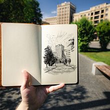 Karazin University. Een project van  Beeldende kunst,  Artistieke tekening,  Illustratie met inkt, Traditionele illustratie, Sketchbook y  Schetsen van Nikita Busyak - 29.07.2024
