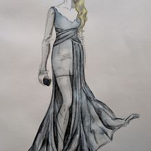Assignment for course "Watercolor Fashion Illustration: Silhouette, Color and Flow". Fashion Illustration	, and Watercolor Painting project by Signe Licite - 07.29.2024