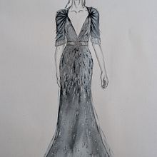 Assignment for course "Watercolor Fashion Illustration: Silhouette, Color and Flow". Fashion Illustration	, and Watercolor Painting project by Signe Licite - 07.30.2024
