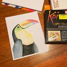 Tucán pico canoa. Watercolor Painting project by CatitArt - 07.19.2024