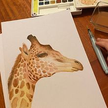 Jirafa. Un progetto di Pittura ad acquerello di CatitArt - 29.07.2024