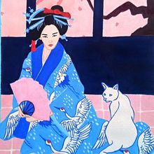 Mi proyecto del curso: Introducción al gouache: viaje cromático a Japón. Traditional illustration, Fine Arts, Painting, and Gouache Painting project by Sara Rosado - 07.31.2024
