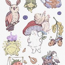 Research: Illustration of Adorable Characters Inspired by Nature. Projekt z dziedziny Projektowanie postaci,  R, sunek, Ilustracja c, frowa, R, sunek c i frow użytkownika mila_f - 31.07.2024
