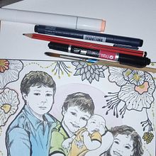 Mi proyecto del curso: Ilustración con técnicas manuales de rayado y dripping. Character Design, Fine Arts, Painting, Watercolor Painting, Portrait Drawing, and Artistic Drawing project by Mariel de Roia - 07.31.2024