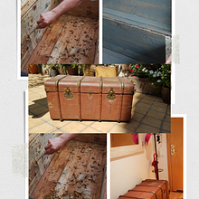 Restauración de un baúl de viaje de 1920.. Furniture Restoration, Upc, and cling project by Isabel Serrano Herrera - 07.20.2024
