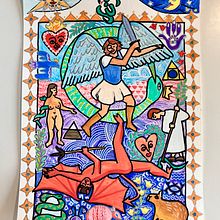 Mythology (A project for: Hand-Drawn Illustration with Layers, Colors, and Shapes). Projekt z dziedziny Trad, c, jna ilustracja,  Malarstwo, Sketching, Kreat, wność, Malarstwo akr i lowe użytkownika erinkobannon - 01.08.2024