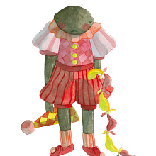 Mein Abschlussprojekt für den Kurs: Ausgedachte Charaktere mit Aquarell zeichnen (Circusfrog by artstudiourban). Character Design, Painting, Drawing, Watercolor Painting, and Children's Illustration project by Svenja Urban - 08.01.2024