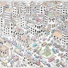 Big City. Traditional illustration, Drawing, Architecture, Painting, Street Art, Creativit, and Artistic Drawing project by Lincoln Ladeia - 07.01.2024