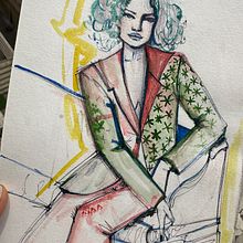 My project for course: Watercolor Fashion Illustration: Silhouette, Color and Flow. Projekt z dziedziny Trad, c, jna ilustracja, Malowanie akwarelą, Ilustracja modowa i Projektowanie mod użytkownika Natasa Prasai - 30.07.2024