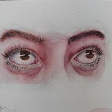 Mi proyecto del curso: Dibujos con acuarela: cómo pintar ojos expresivos. Un proyecto de Bellas Artes, Pintura, Pintura a la acuarela y Dibujo de Retrato de lagembg - 03.08.2024