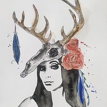 Self Portrait. Watercolor Painting project by Somer Selway - 08.03.2024