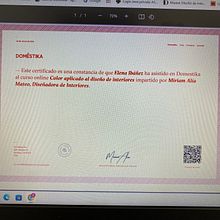 MI CERTIFICADO DEL CURSO . Interior Design project by Elena Ibáñez - 08.04.2024