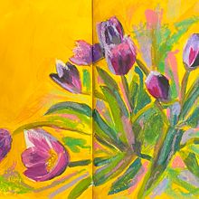 My project for course: Expressive Floral Painting with Acrylic Paint. Fine Arts, Painting, Acr, lic Painting, and Botanical Illustration project by Aida Salam - 08.03.2024