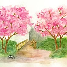 Mi proyecto del curso: Ilustración en acuarela con influencia japonesa. Traditional illustration, Drawing, and Watercolor Painting project by M.Belen - 08.04.2024