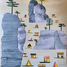 Flat boat community. Un progetto di Illustrazione tradizionale, Collage, Papercraft, Illustrazione infantile, Creatività con i bambini e Narrativa di kroconnor88 - 04.08.2024