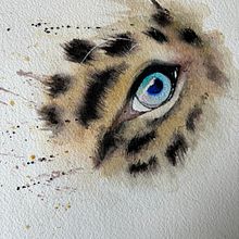 Mon projet du cours : Portraits expressifs d'animaux à l'aquarelle. Traditional illustration, Watercolor Painting, Realistic Drawing, and Naturalistic Illustration project by cindy_dasilva_gretatop - 08.04.2024