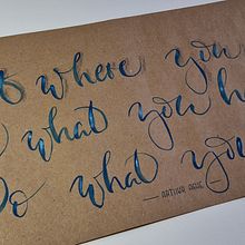 Mein Abschlussprojekt für den Kurs: Kursive Kalligraphie mit Pinselstift. Projekt z dziedziny  Kaligrafia użytkownika Ulrike Ladwig - 05.08.2024