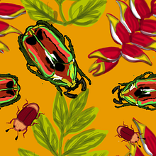 Meu projeto do curso: Design de estampa para superfície têxtil com Photoshop. Traditional illustration, Costume Design, Pattern Design, Fashion Design, and Digital Illustration project by stefany_d_antunes - 08.05.2024