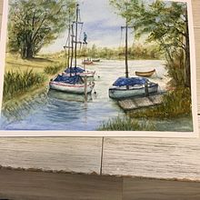 My project for course: Watercolor Techniques for Painting Seascapes. Un proyecto de Pintura, Pintura a la acuarela e Ilustración naturalista				 de Katherine Clough - 07.08.2024