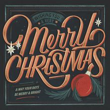 Wishing you a Very Merry Christmas - Christmas Card Ein Projekt aus dem Bereich Design, Kalligrafie, Kunstleitung, T, pografisches Design, H, Lettering, Digitale Illustration, Lettering, Digitales Lettering und 3-D-Lettering von Macarena Chomik - 07.08.2024
