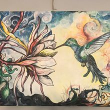 HummingLife. Fine Arts, and Painting project by anna_filmstrip - 08.08.2024