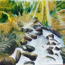 Mein Abschlussprojekt für den Kurs: Realistische Landschaften in Aquarell malen. Een project van  Beeldende kunst, Schilderij,  Schetsen, Aquarelschilderen y Naturalistische illustratie van Jon Bickel - 08.08.2024